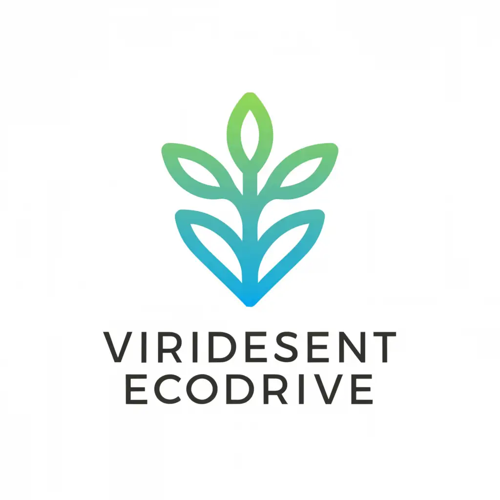 a logo design,with the text "Viridescent Ecodrive ", main symbol:Plant,Moderate,be used in Automotive industry,clear background