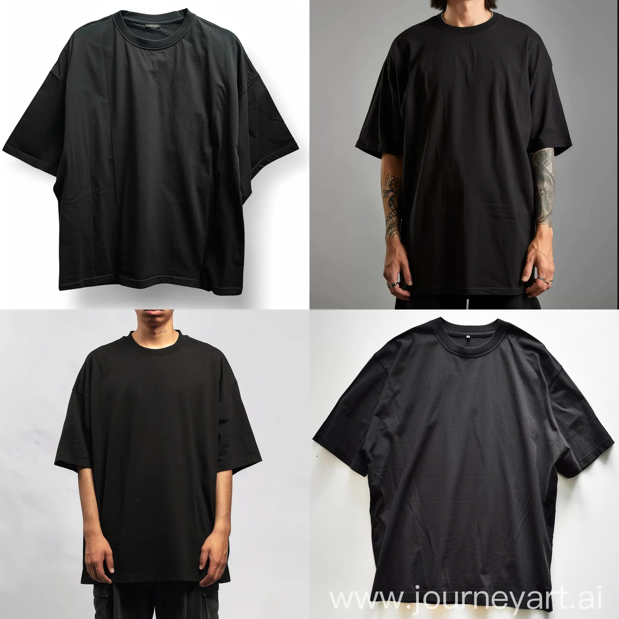Casual-Style-Oversized-Black-TShirt