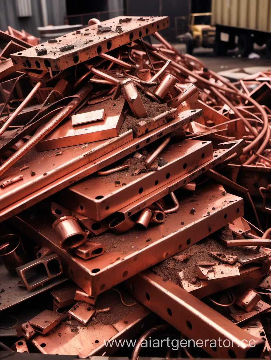 Rustic-Pile-of-Dirty-Copper-Scrap-Metal