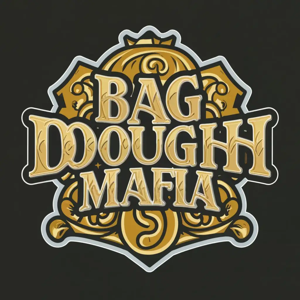 a logo design,with the text "BAG DOUGH MAFIA", main symbol:Money sign,complex,clear background