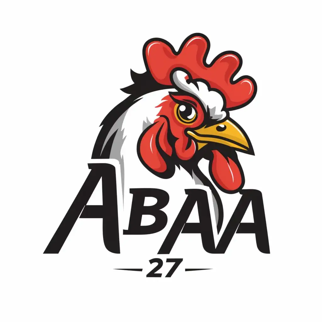logo, chicken, with the text "A'B'A-27", typography