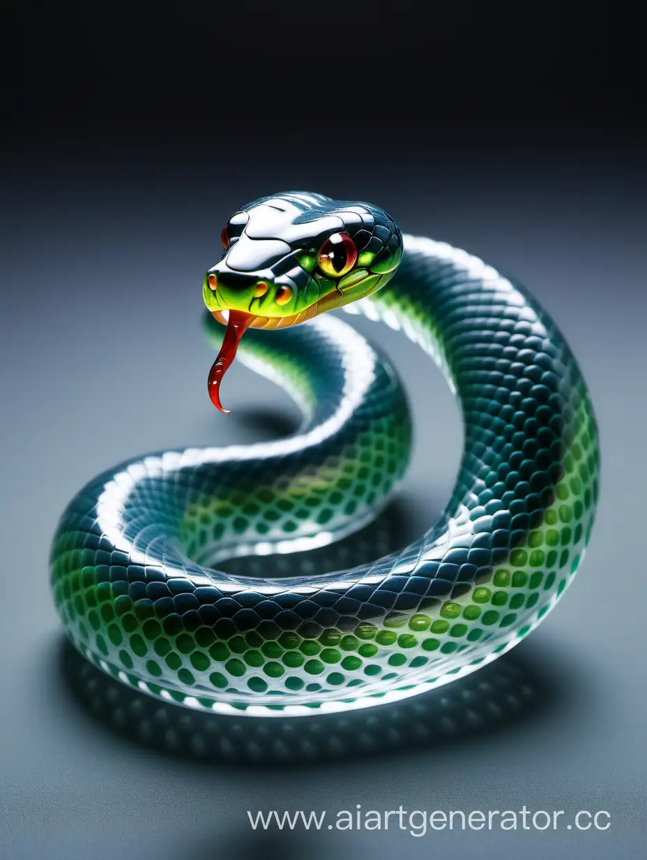 прозрачная гладкая стеклянная змея