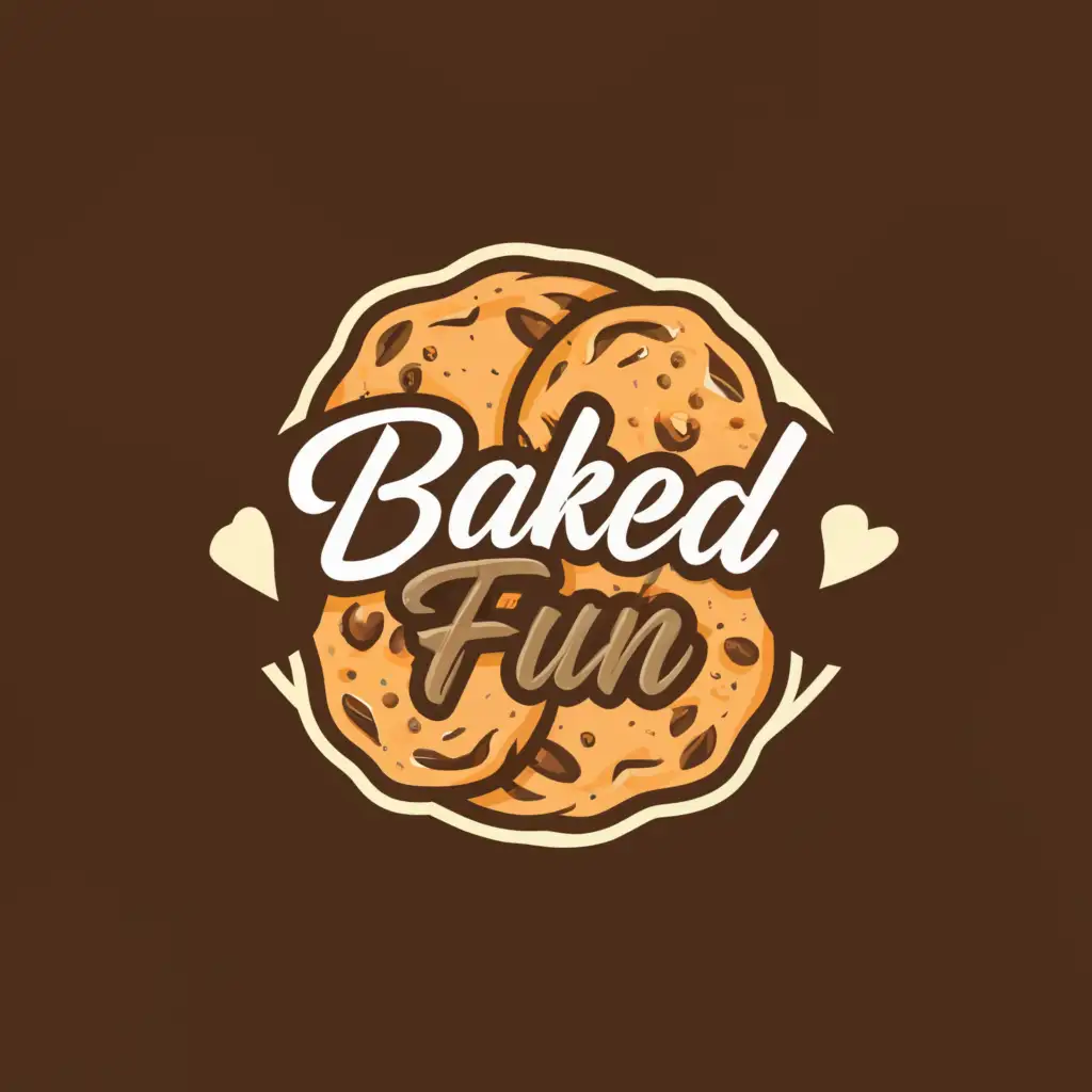 a logo design,with the text "Baked Fun", main symbol:Cookies and brownies,Moderate,be used in Restaurant industry,clear background