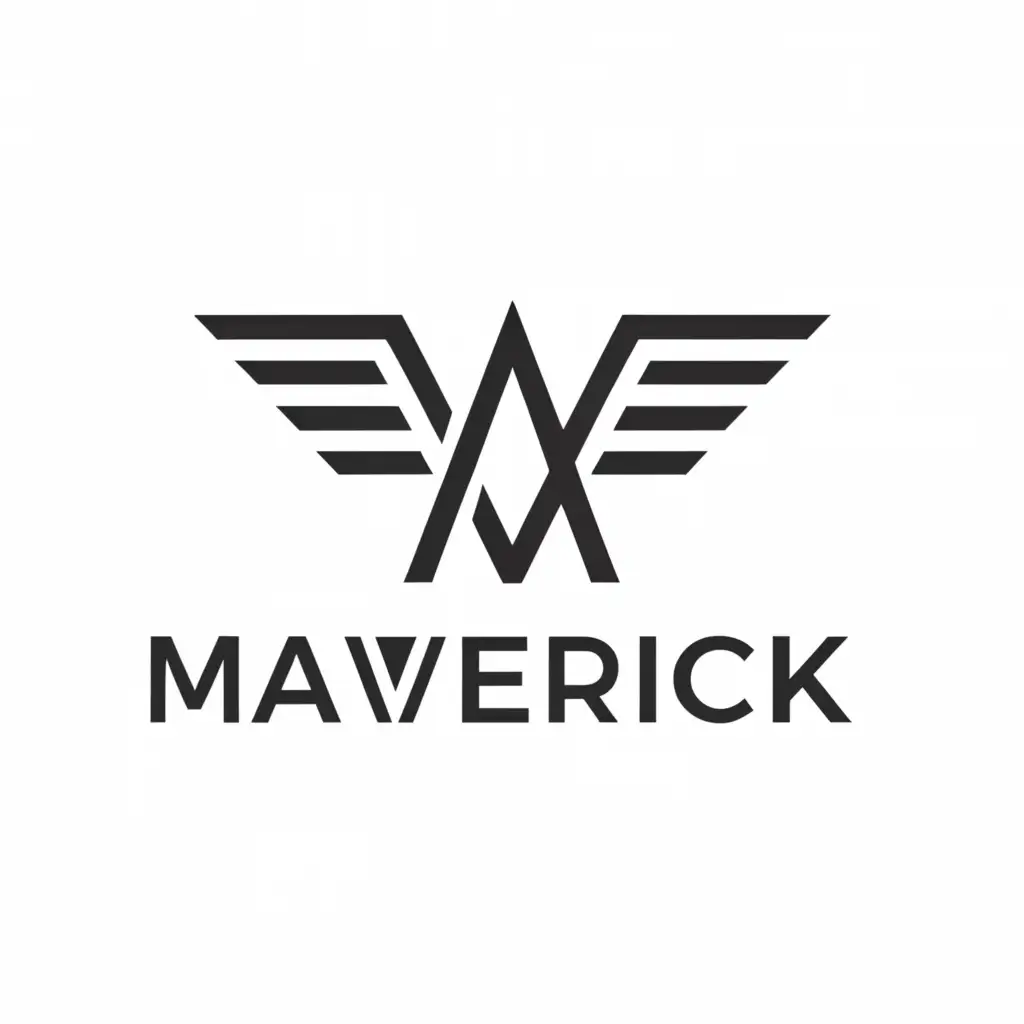 a logo design,with the text "Maverick", main symbol:Plane,Moderate,clear background
