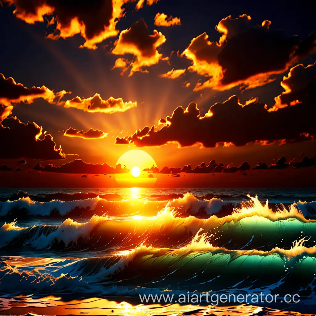 Breathtaking-Ocean-Sunset-Capturing-Natures-Serene-Beauty