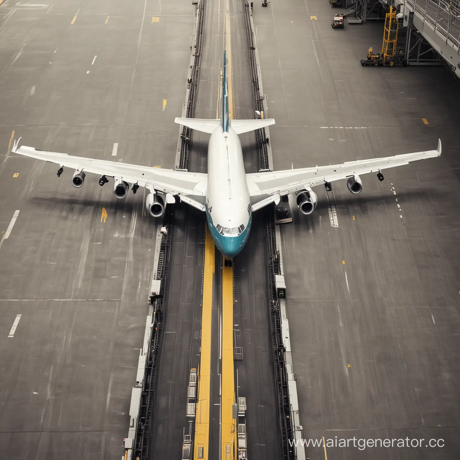 Airplane-on-Conveyor-Belt-Industrial-Transport-Scene