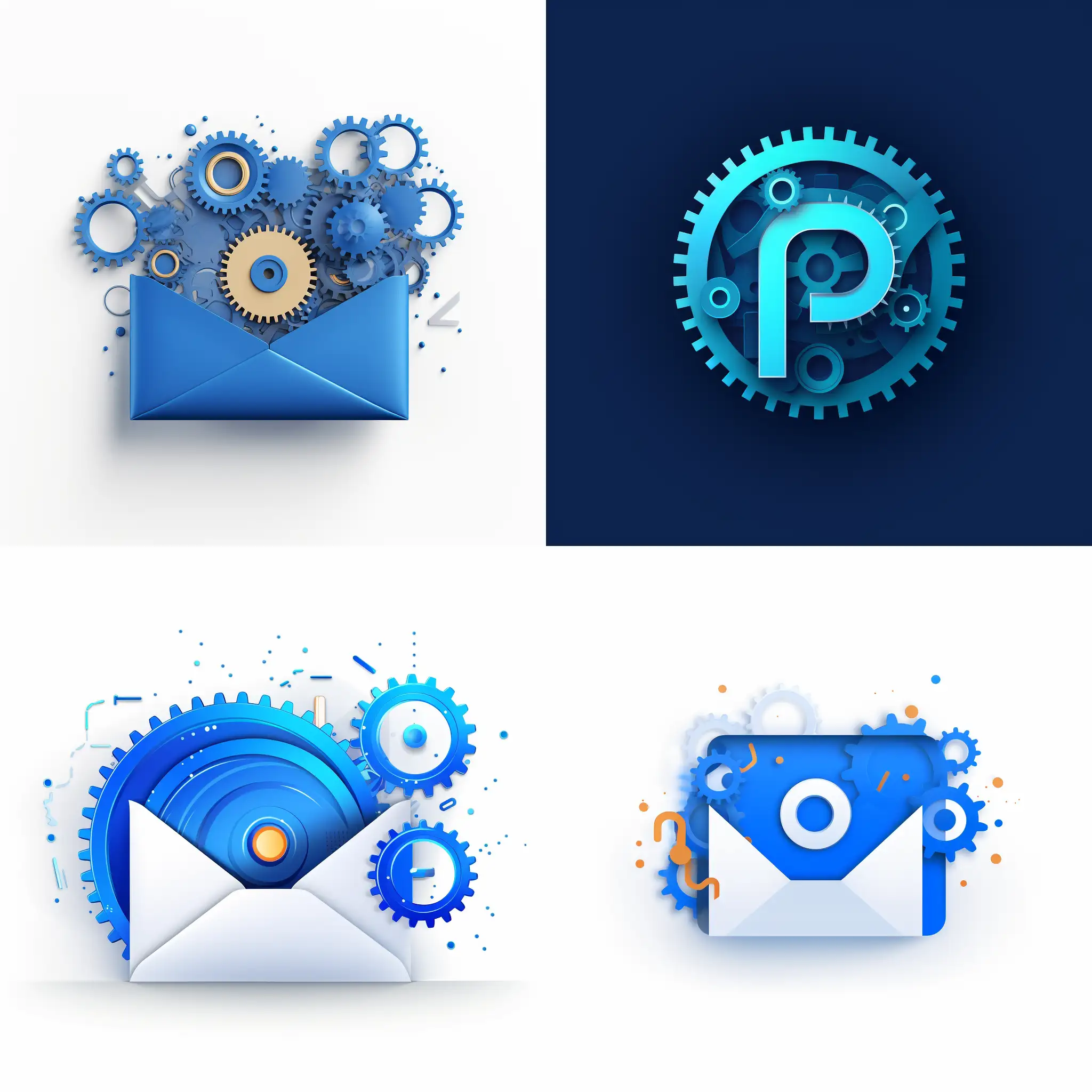 Modern-Blue-Papiro-Email-Automation-Logo-with-Interconnected-Symbol-and-Gear