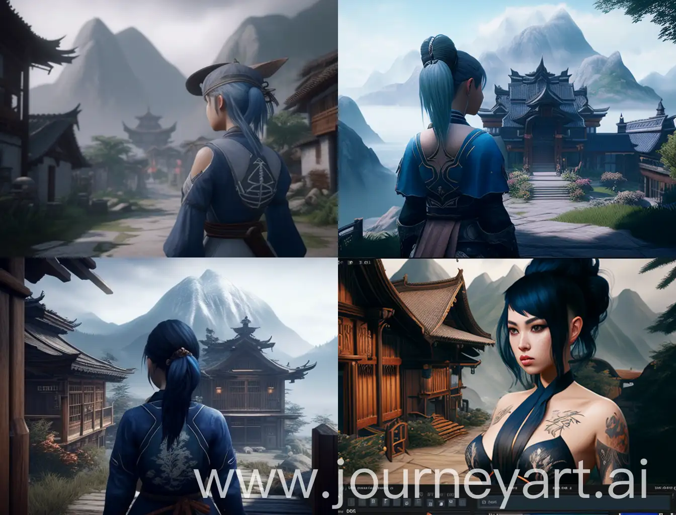 Mystical-Encounter-Blue-Dragon-in-Far-Eastern-Village