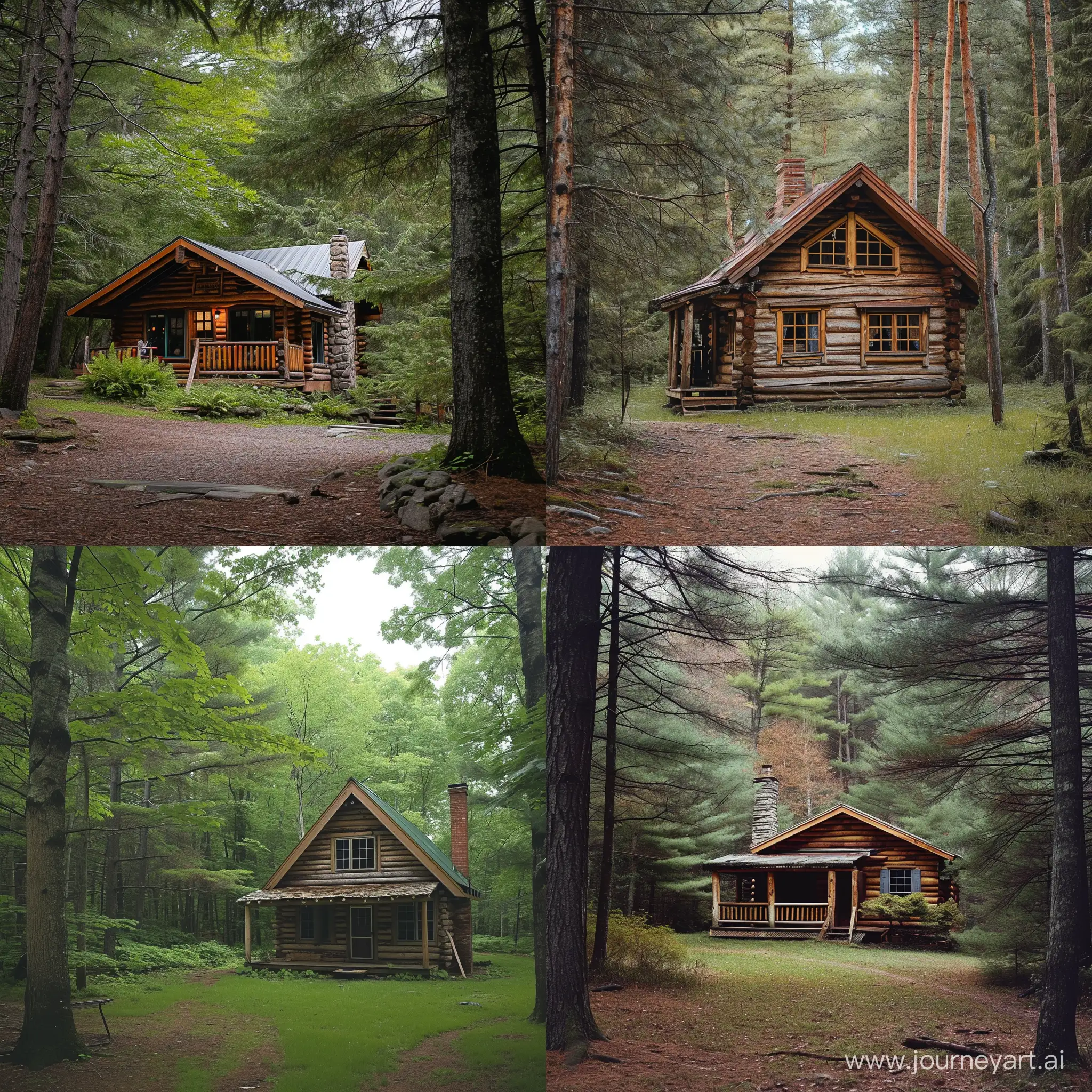 Serene-Log-Cabin-Amidst-Lush-Forest-Tranquil-Nature-Retreat
