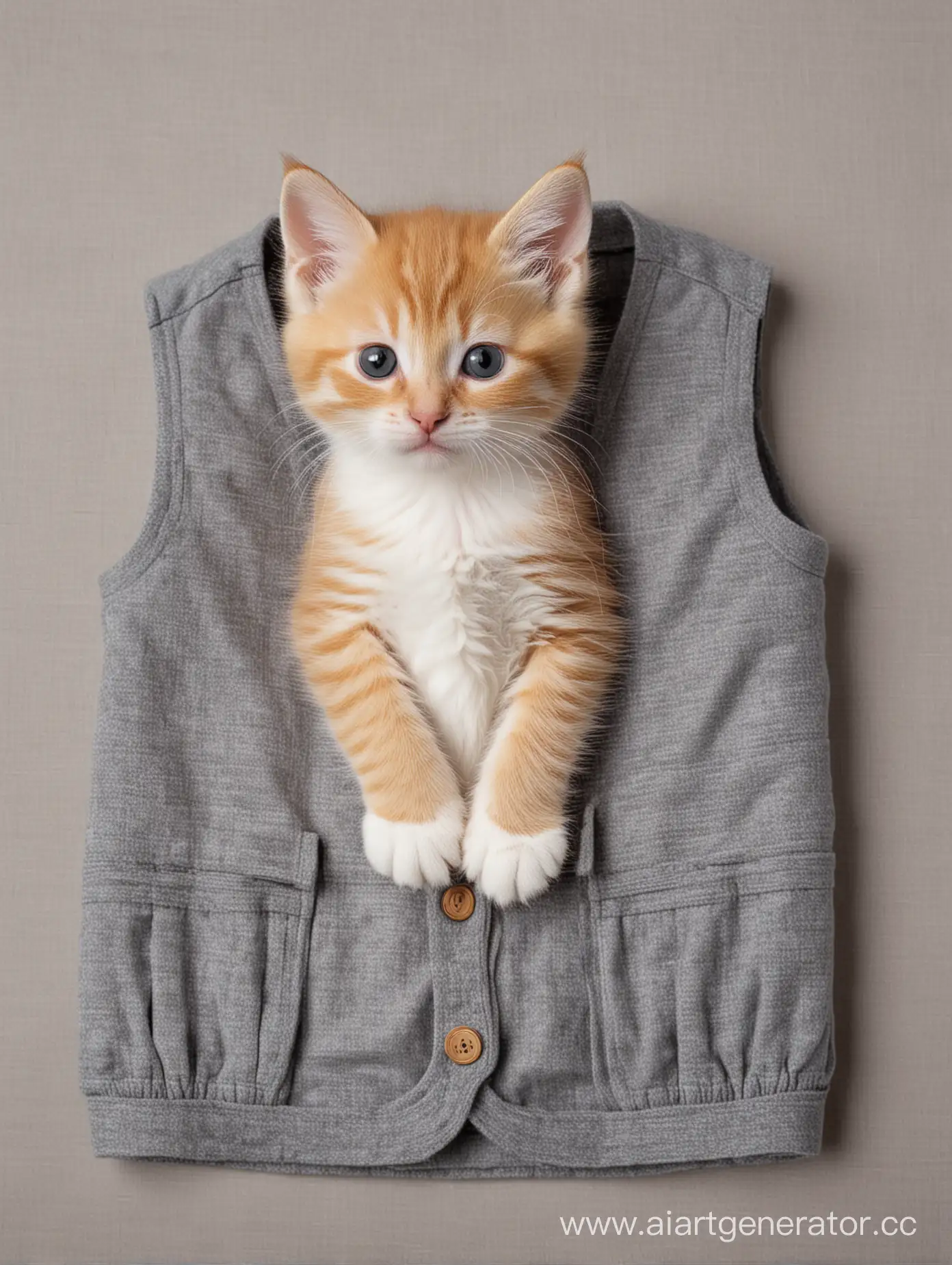 Adorable-Kitten-Clad-in-a-Quaint-Fabric-Vest