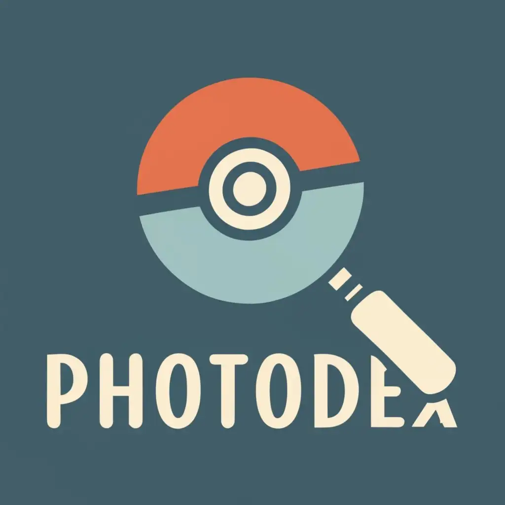 logo, Pokémon card photo searcher, with the text "PhotoDex", typography, be used in Internet industry
