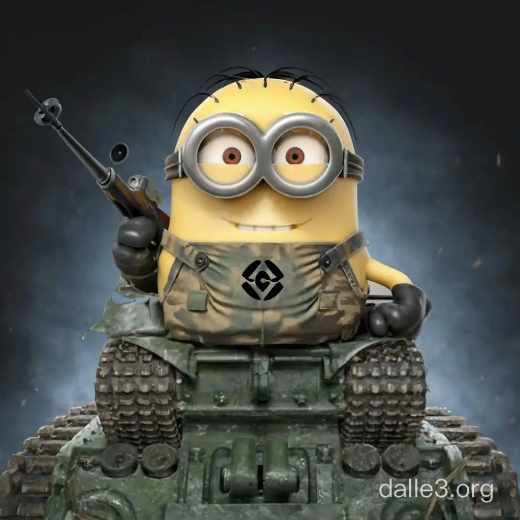 Minion military German in a tank