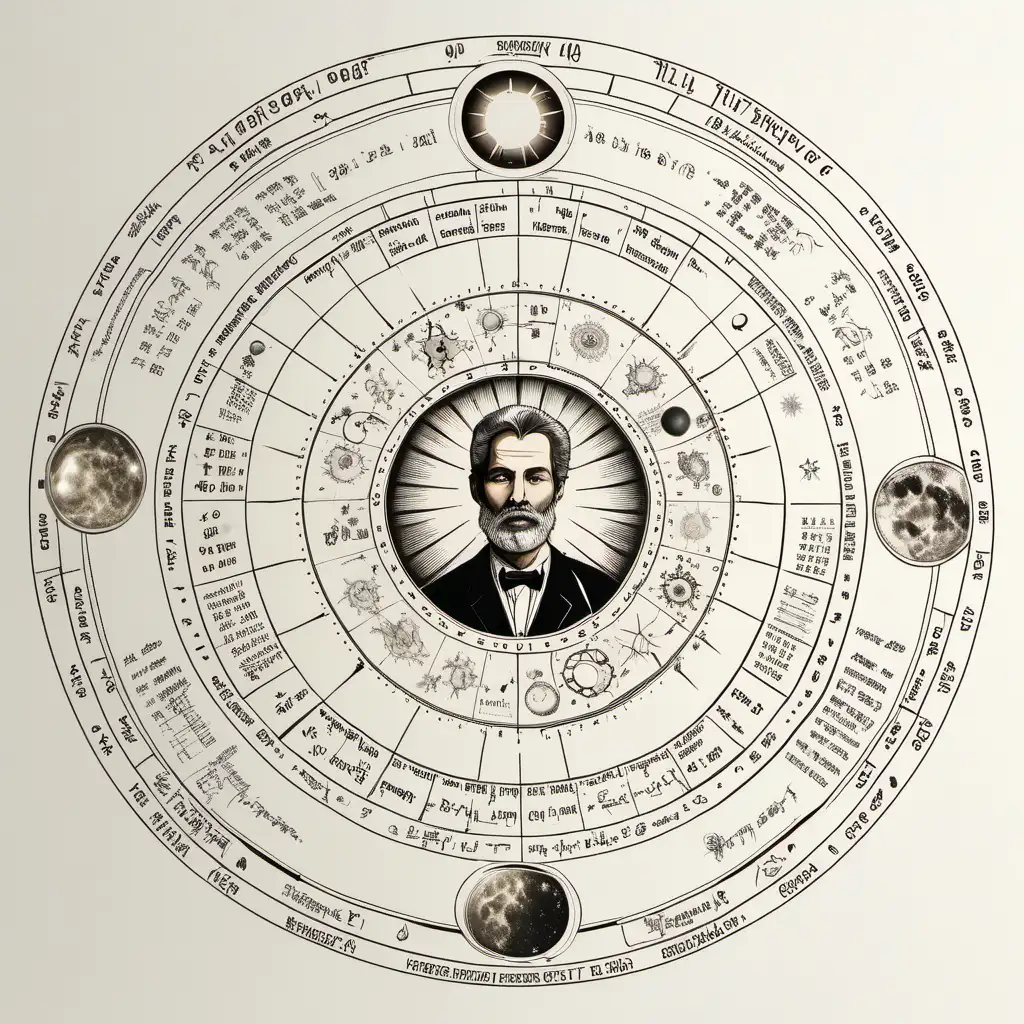 astrology doctor on pure white paper  front view 