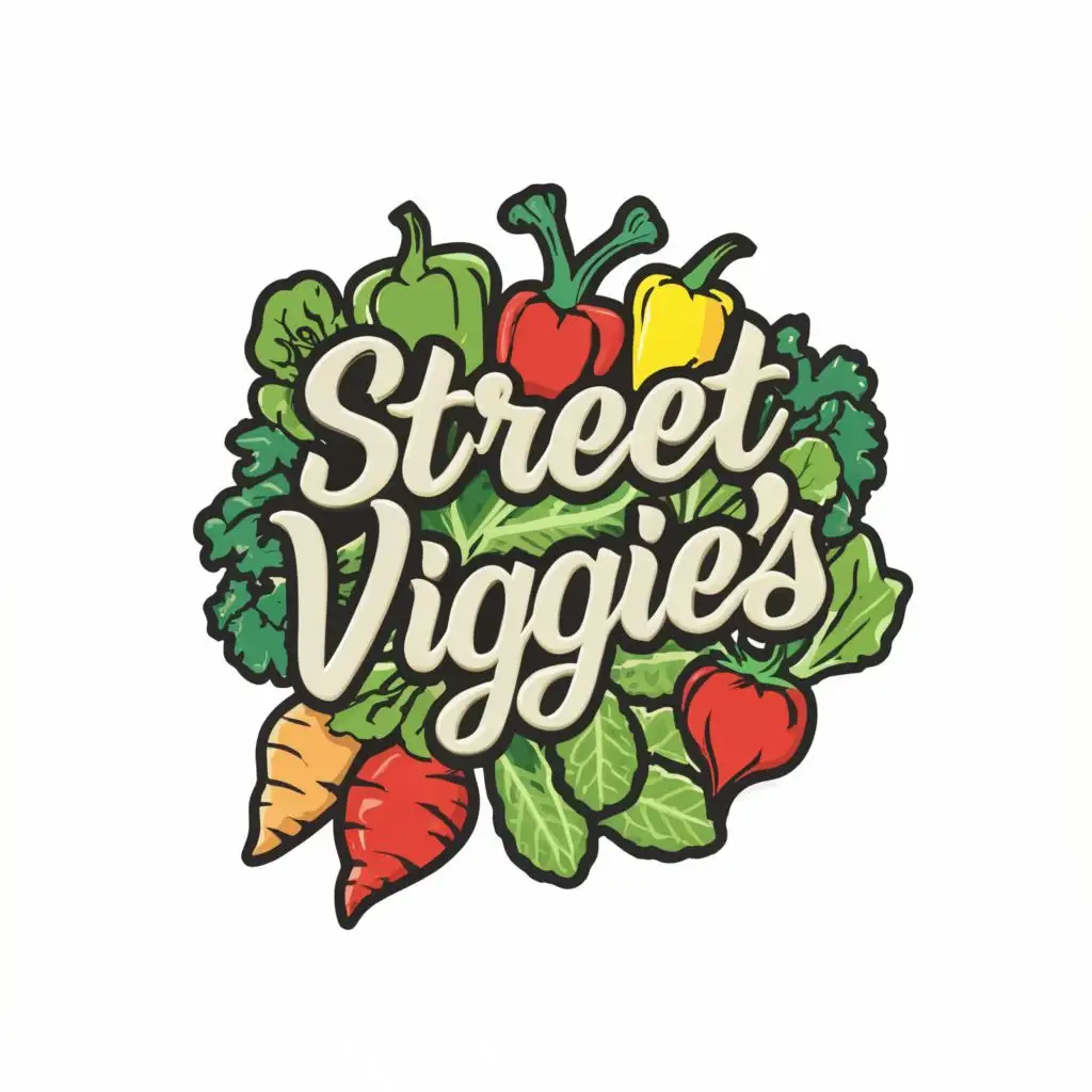 logo, Vegetables, with the text "Street Viggies", typography
