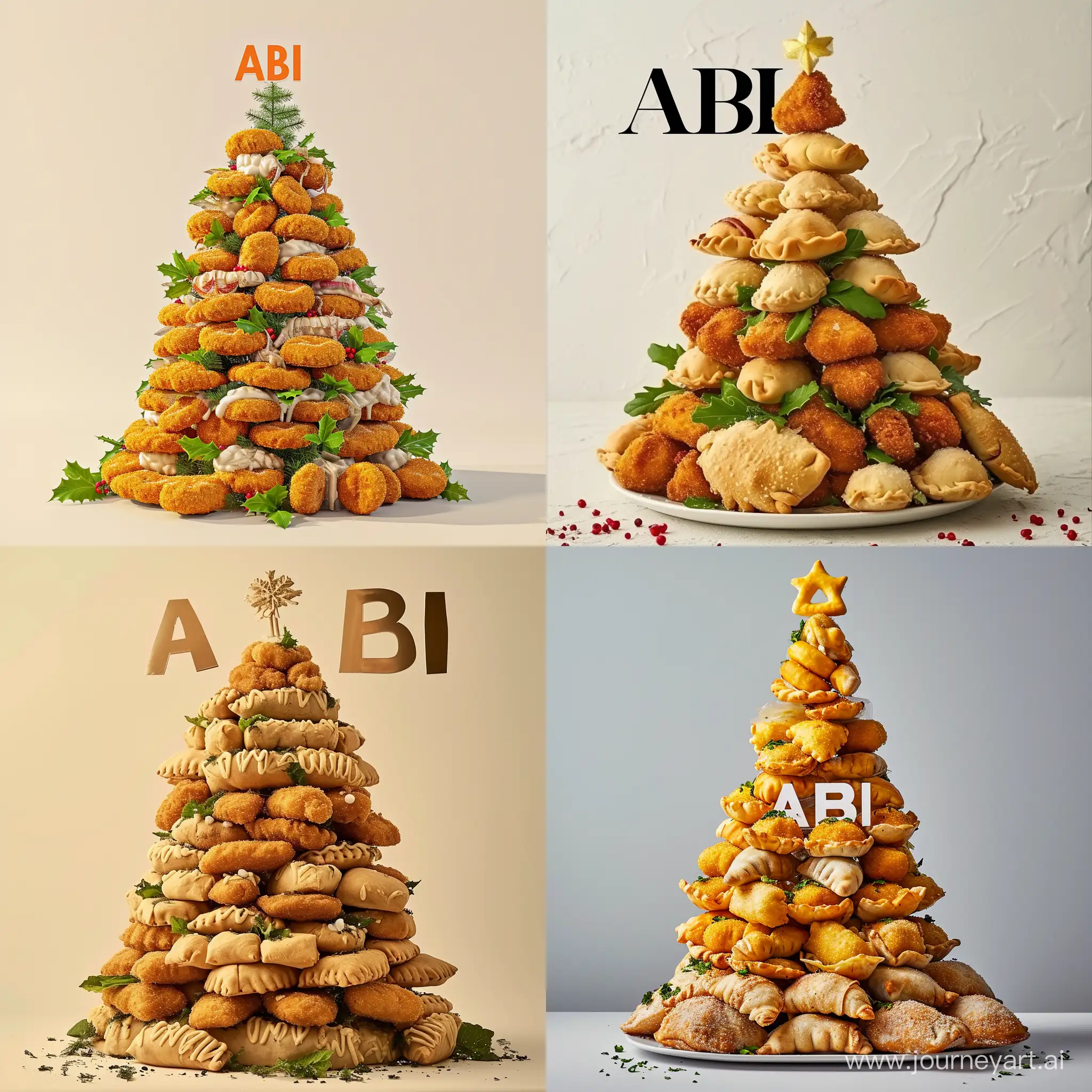 Festive-Christmas-Tree-adorned-with-Culinary-Delights-and-ABI-Text