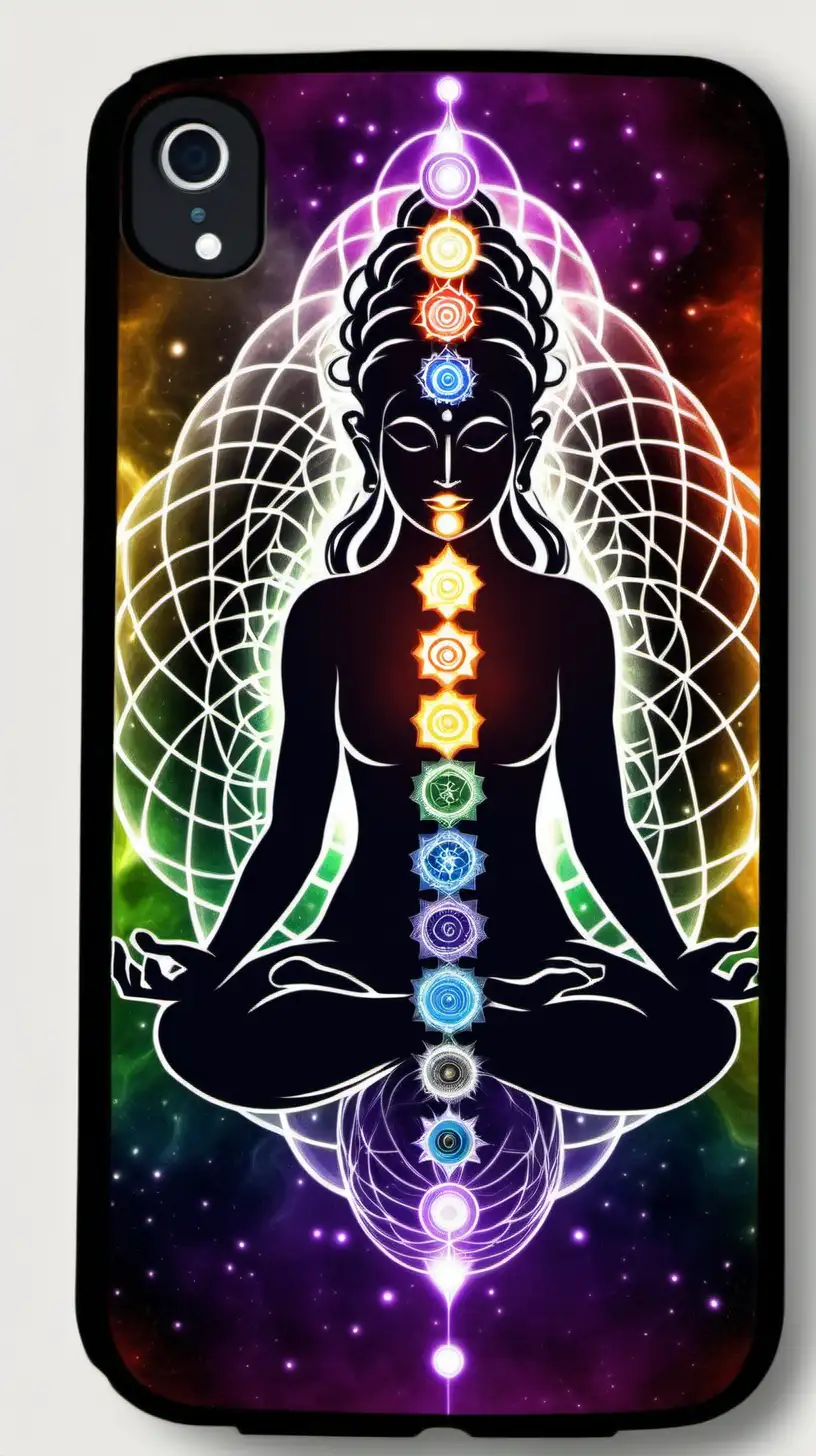 Mystical Chakra Cell Phone Cover Vibrant Design for Spiritual Tech Enthusiasts