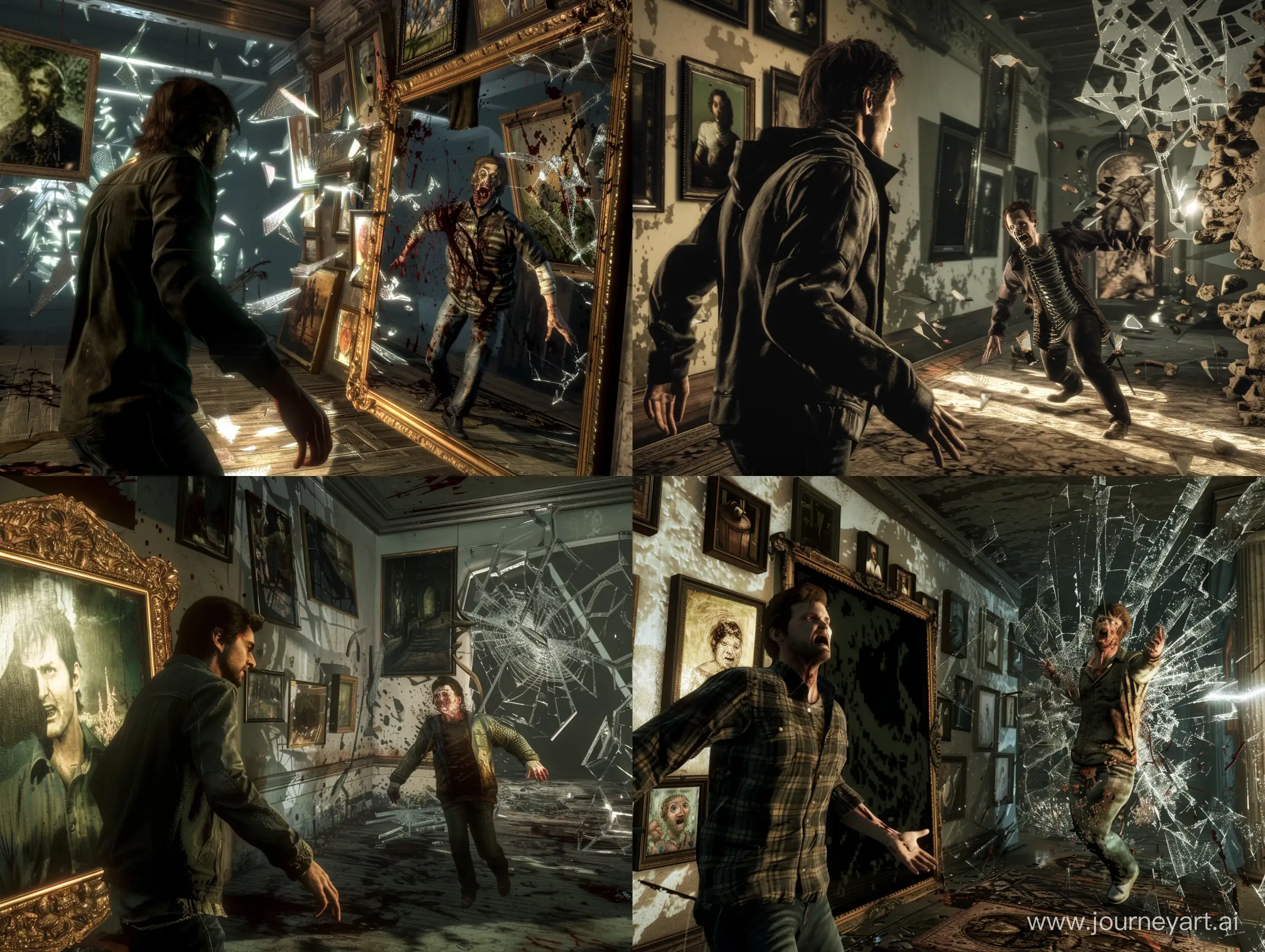 Alan-Wake-Remastered-Confrontation-with-Deranged-Man-in-Dimly-Lit-Room