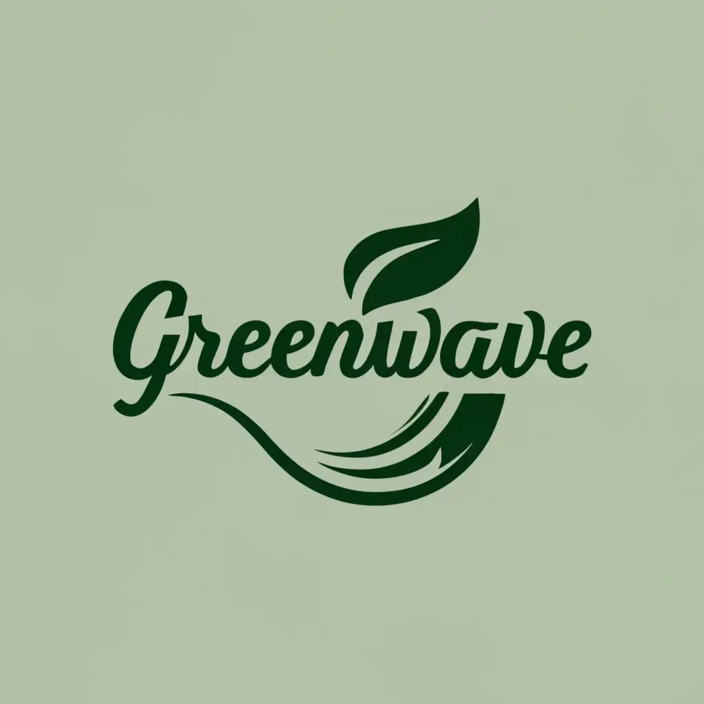 logo, biodegradable plastic , green wave, potato peel, with the text "GreenWave BioPlastics", typography, be used in Beauty Spa industry