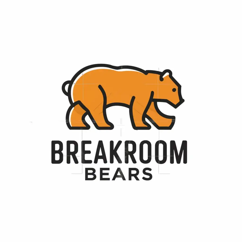 a logo design,with the text "Breakroom Bears", main symbol:bear,Minimalistic,clear background