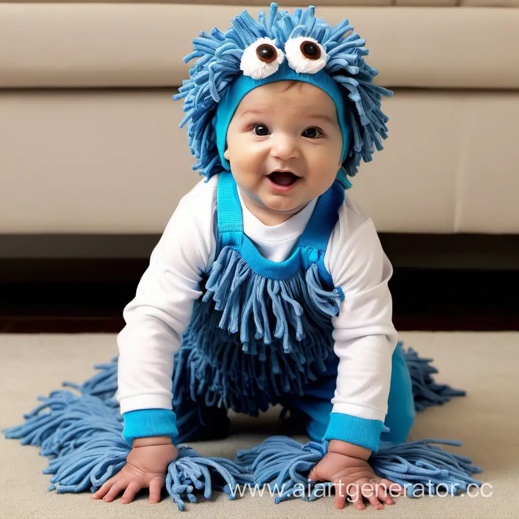 Adorable-Baby-in-Mop-Outfit-Combining-Cuteness-and-Cleanliness-in-One