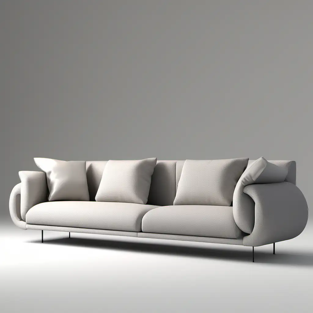 Original design, photos from different angles, three-seater sofa, straight lines, mechanical back, mechanical arm, details on the arm, minimalist design, suitable for simple production, high image quality, HD, 4K, realism, fabric appearance, small round details, different seat designs, cloud looking sleeve design,realistic,showroom back-up,İtalian sofa, round sleeve details,p-shaped arm sofa.