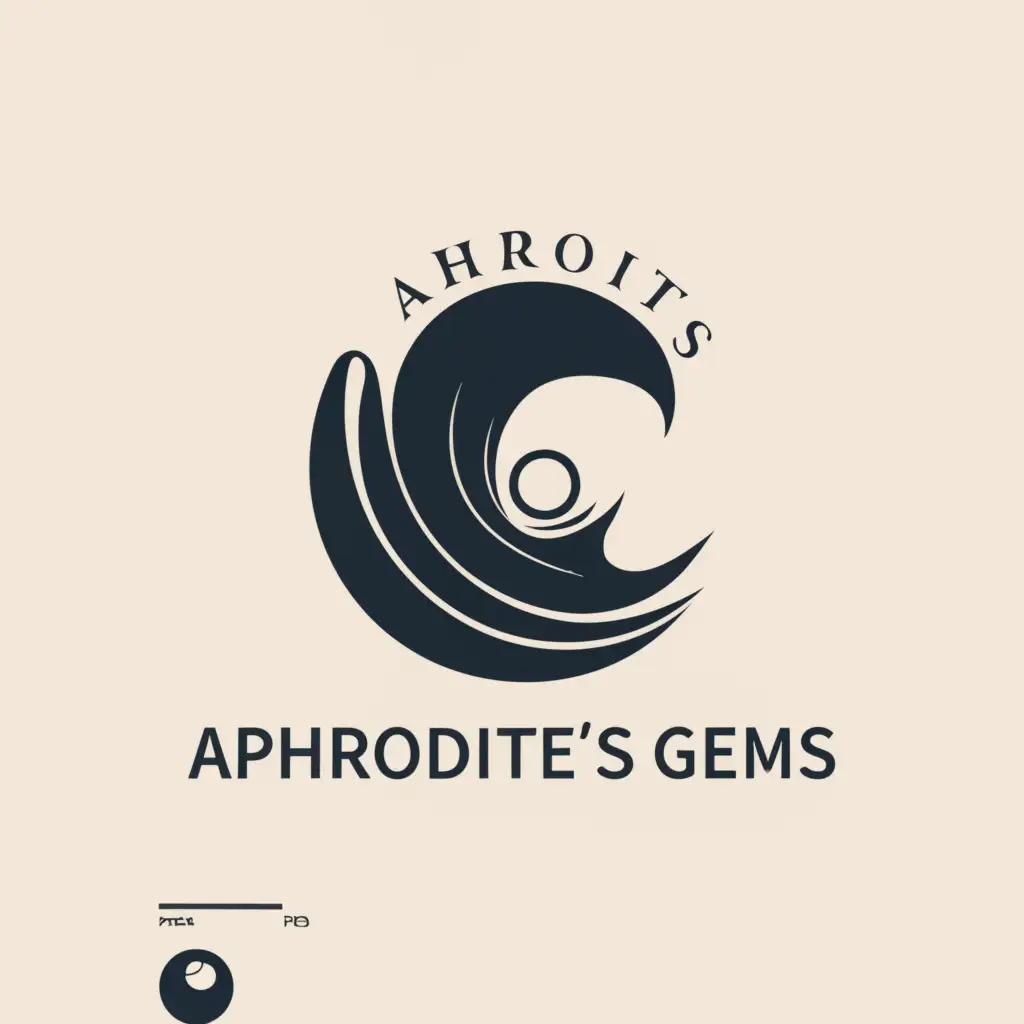 a logo design,with the text "Aphrodite's gems", main symbol:Wave,pearl,Minimalistic,clear background