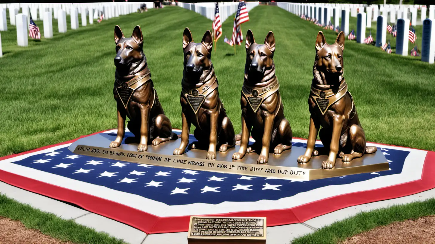 a real life image of a K9 Veterans memorial honoring the K9 dogs who died in the line of duty