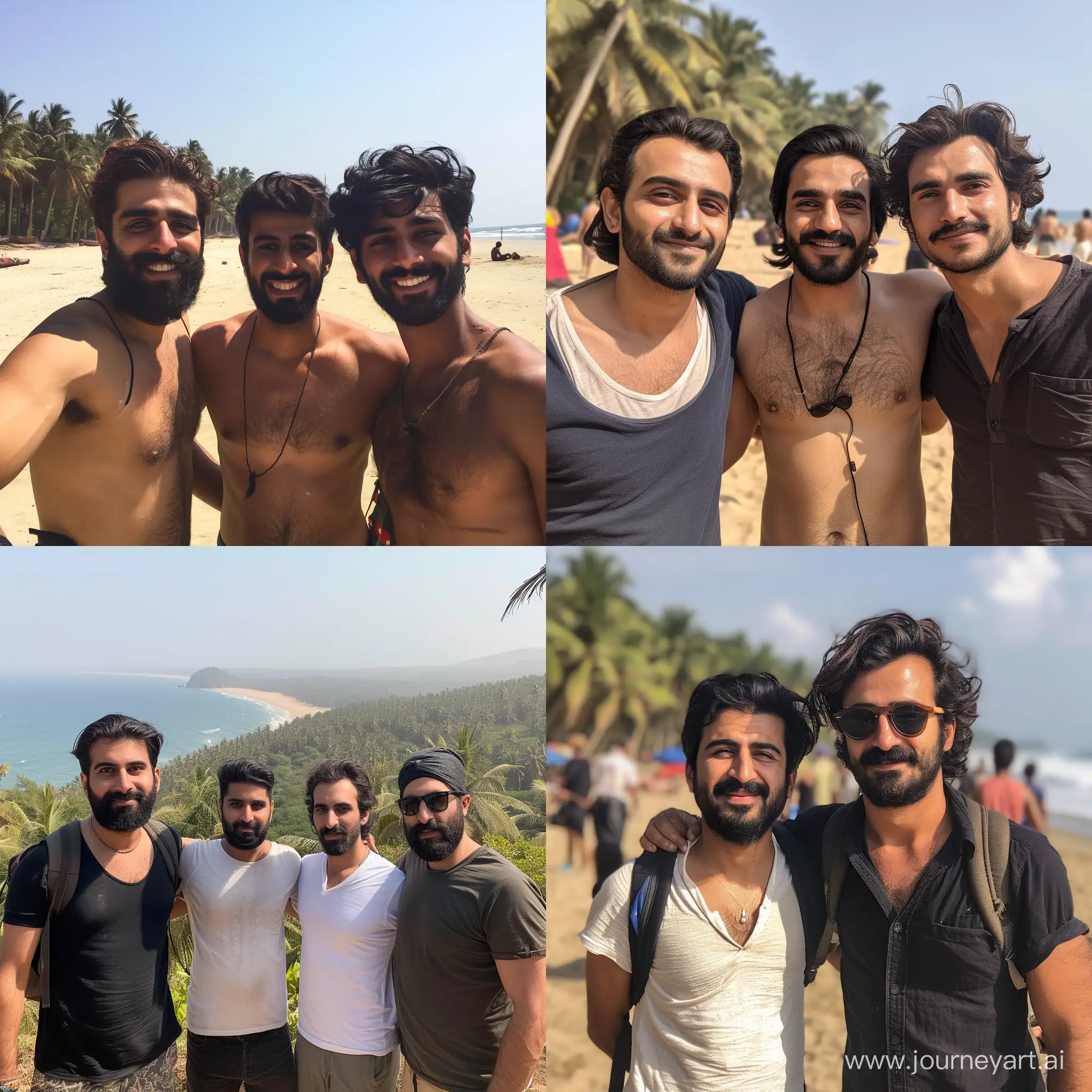 Iranian-Guys-Hanging-Out-in-Goa-Vibrant-Beach-Gathering