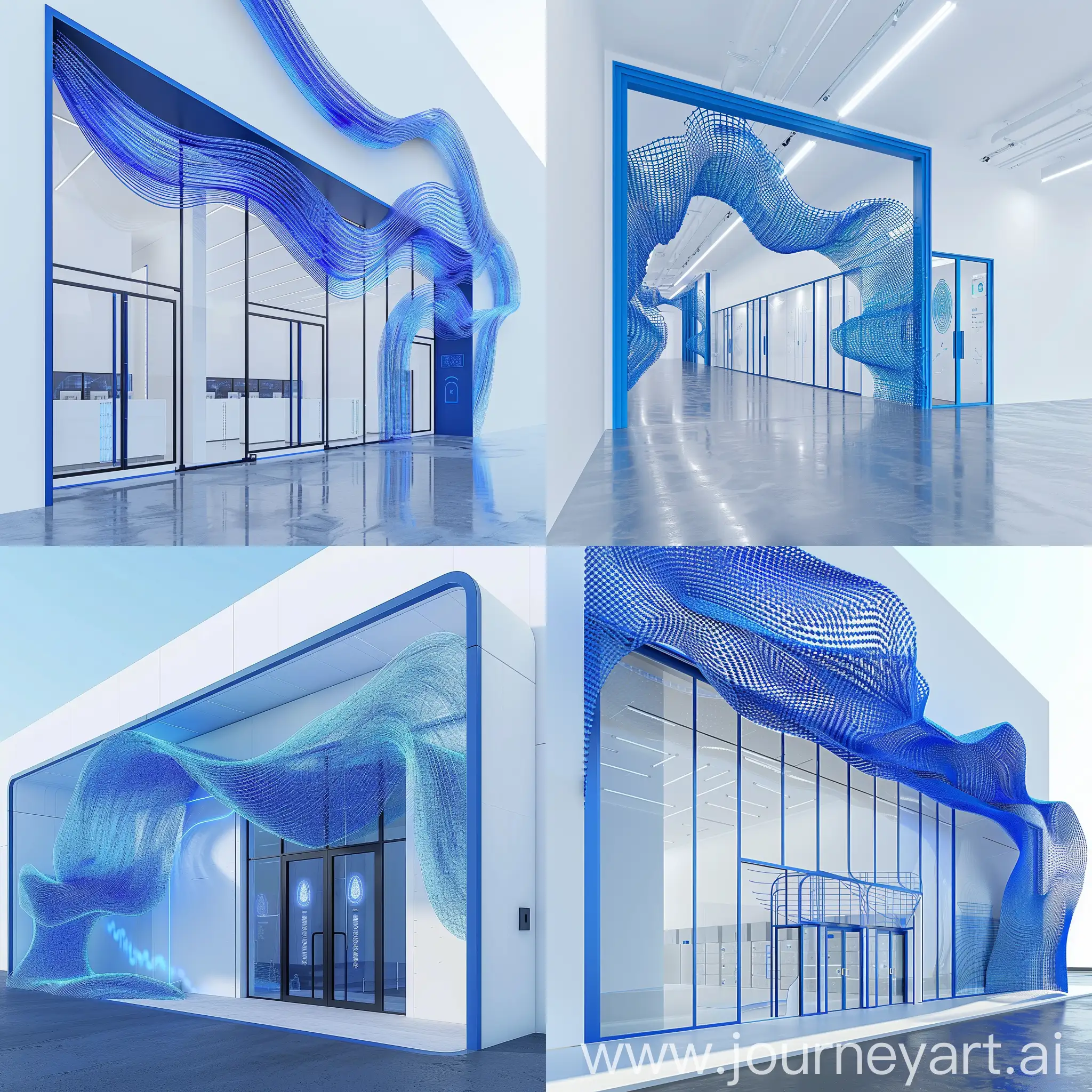 Futuristic-3D-Company-with-WaveInspired-Blue-Frame-and-Advanced-Security-Features
