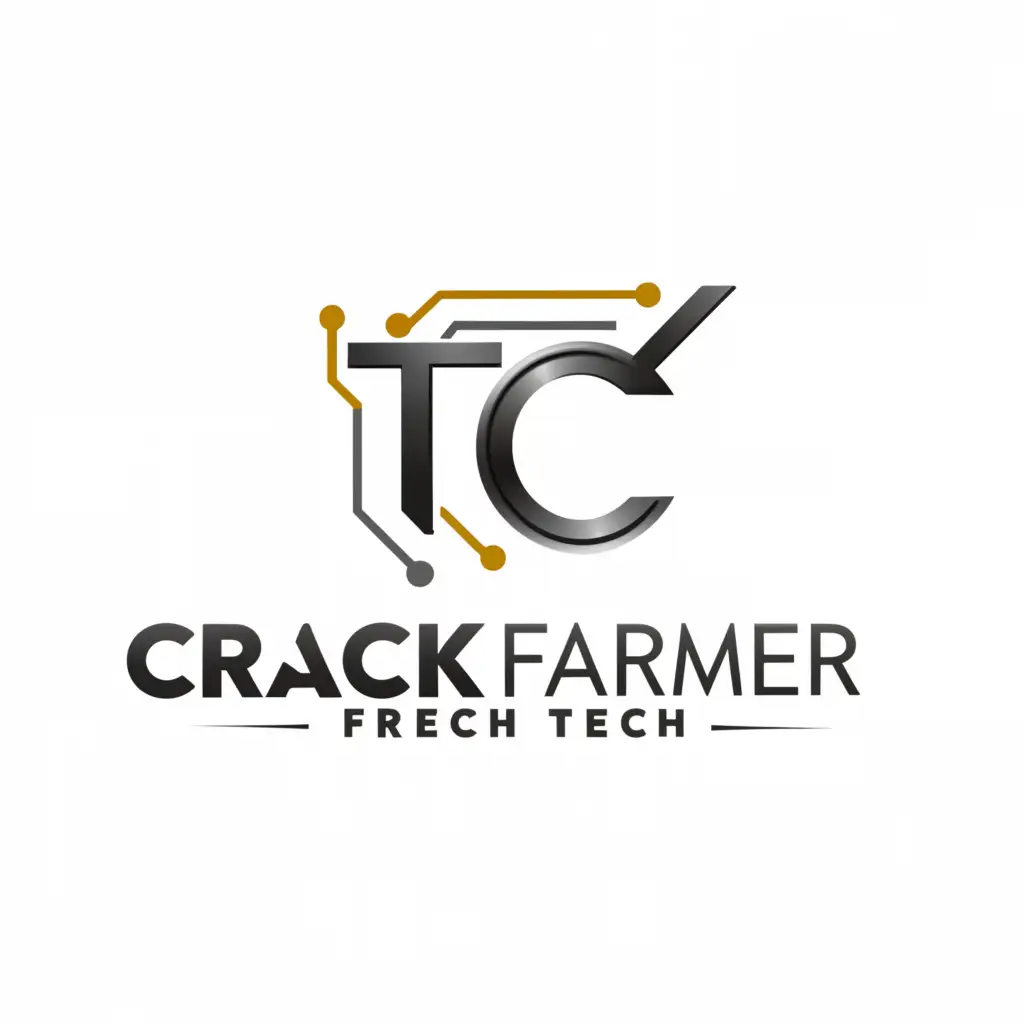 a logo design,with the text "CRACK FARMER TECH", main symbol:TECH,Moderate,clear background