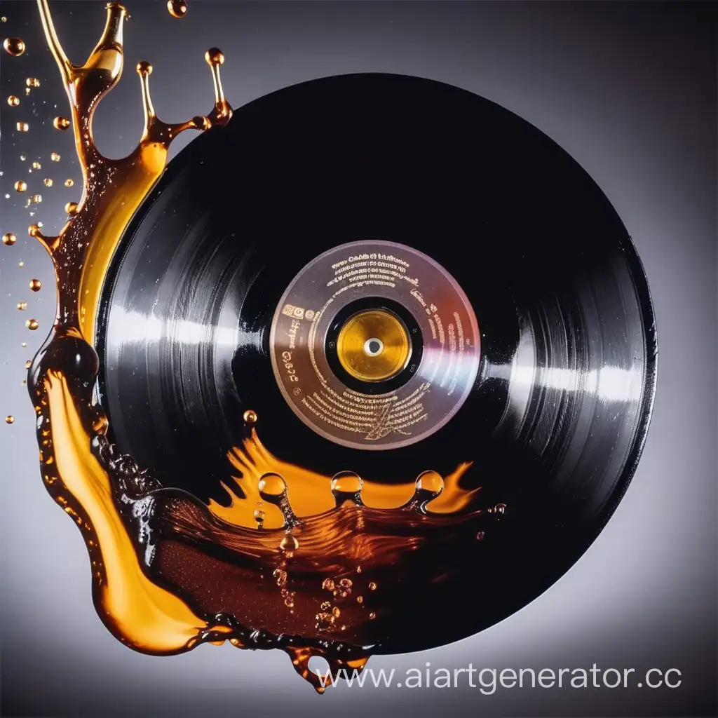 Vintage-Vinyl-Record-Sizzling-in-Artistic-Oil-Immersion
