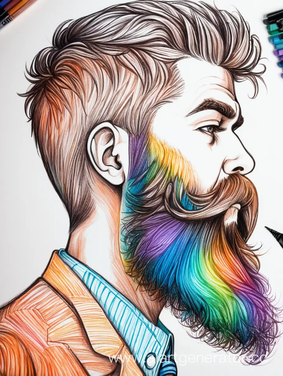 стрижка, борода, мужчина, рисунок , якие цвета, салон