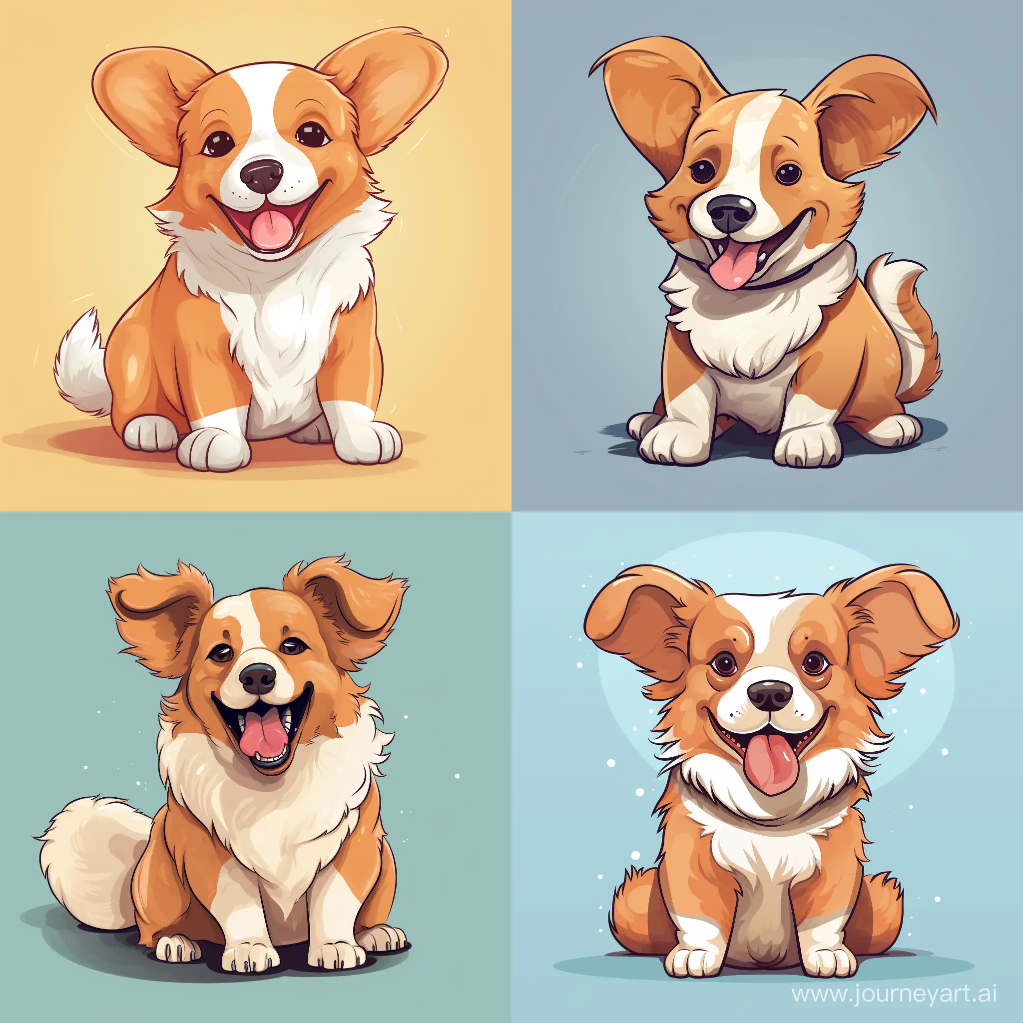 cute corgi, in vector style