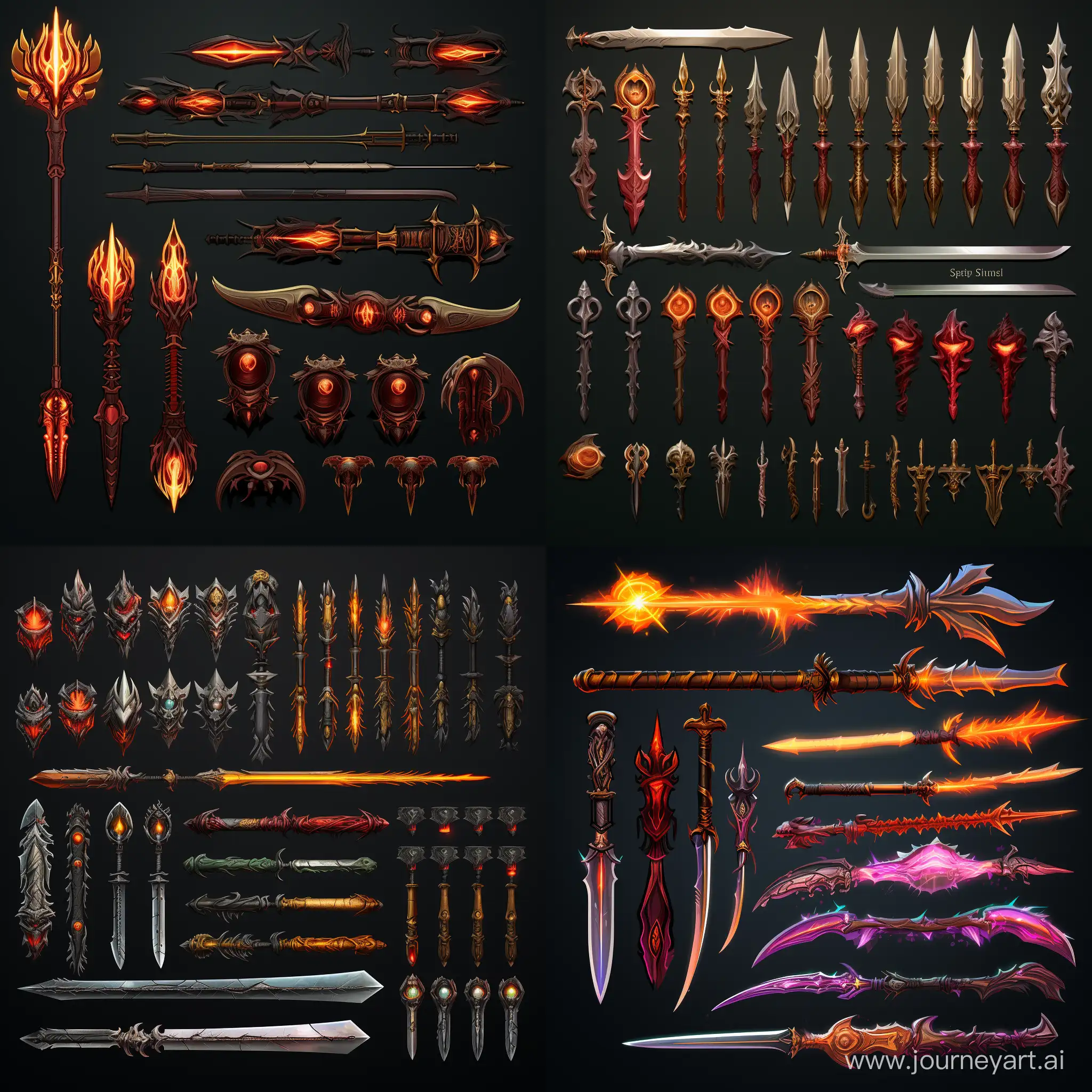 item spritesheet, effects ligh weapons
