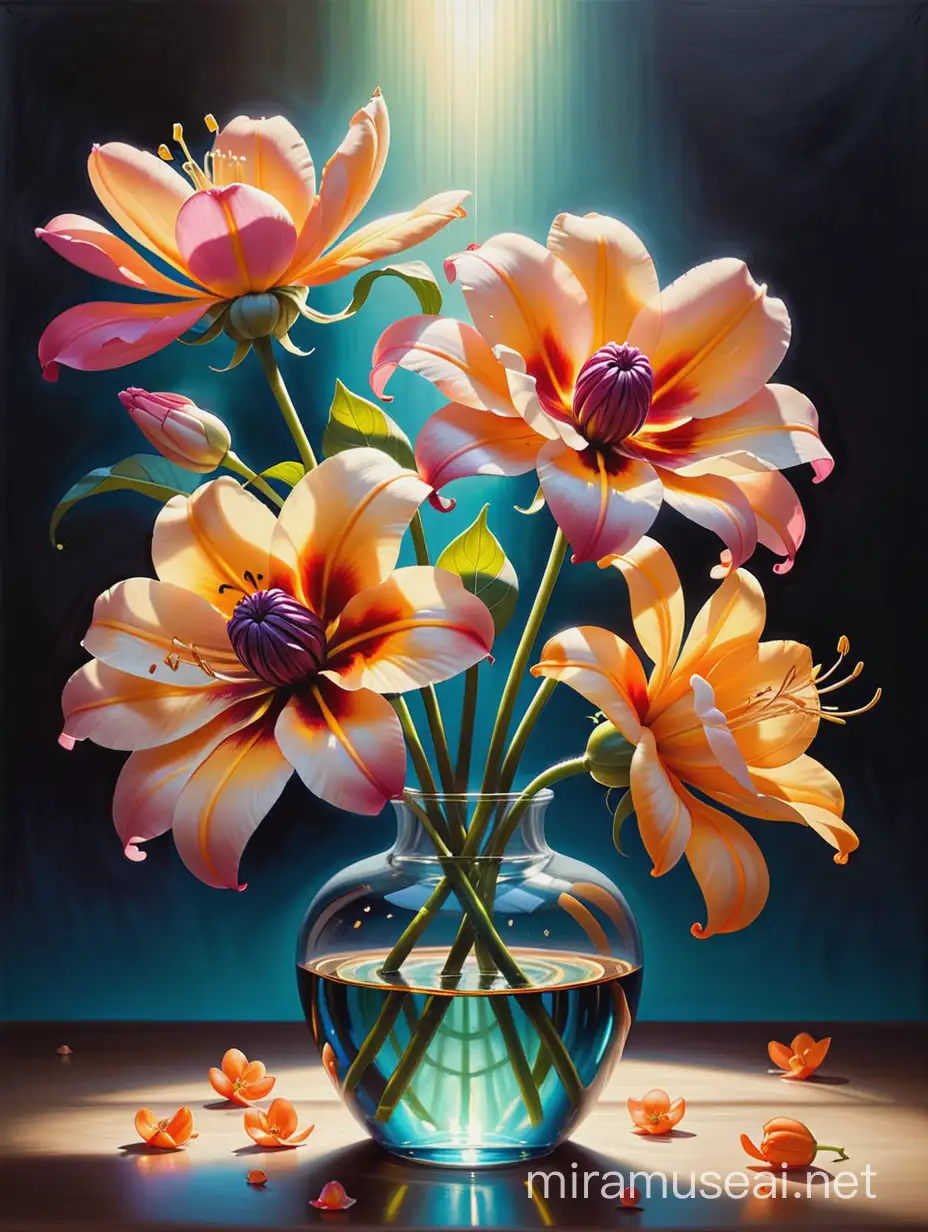 Fantasy Floral Oil Painting by Boris Indrikoff Detailed Colorful HighQuality Artwork