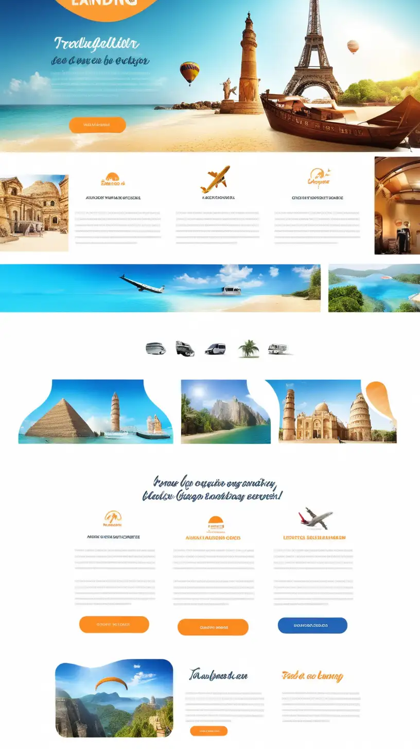 Need a creative landing page for a traveling agency

