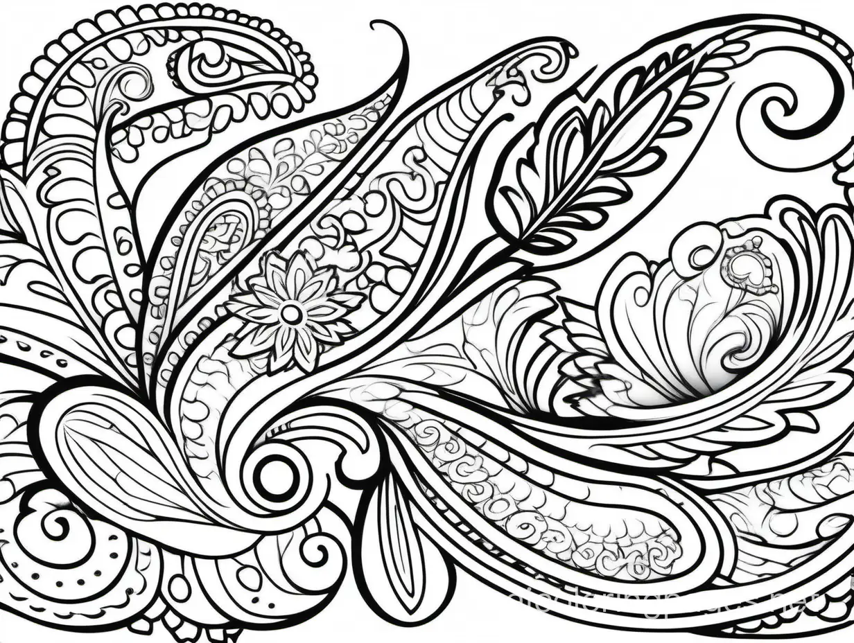 Paisley-Pattern-Coloring-Page-for-Kids-Black-and-White-Line-Art