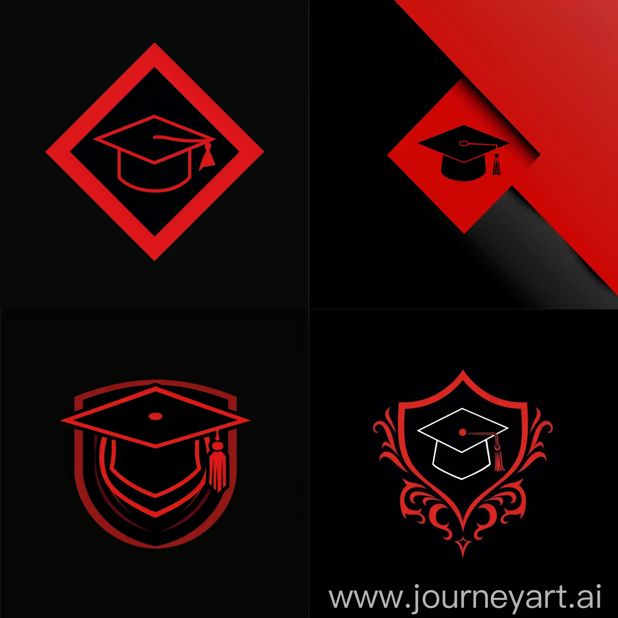 Black-and-Red-Academic-Cap-Logo-Design