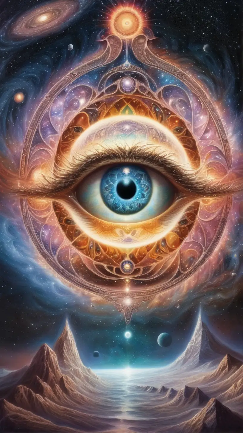Return to the cosmic eye, now slowly closing, as if sealing the wonders back into the universe.