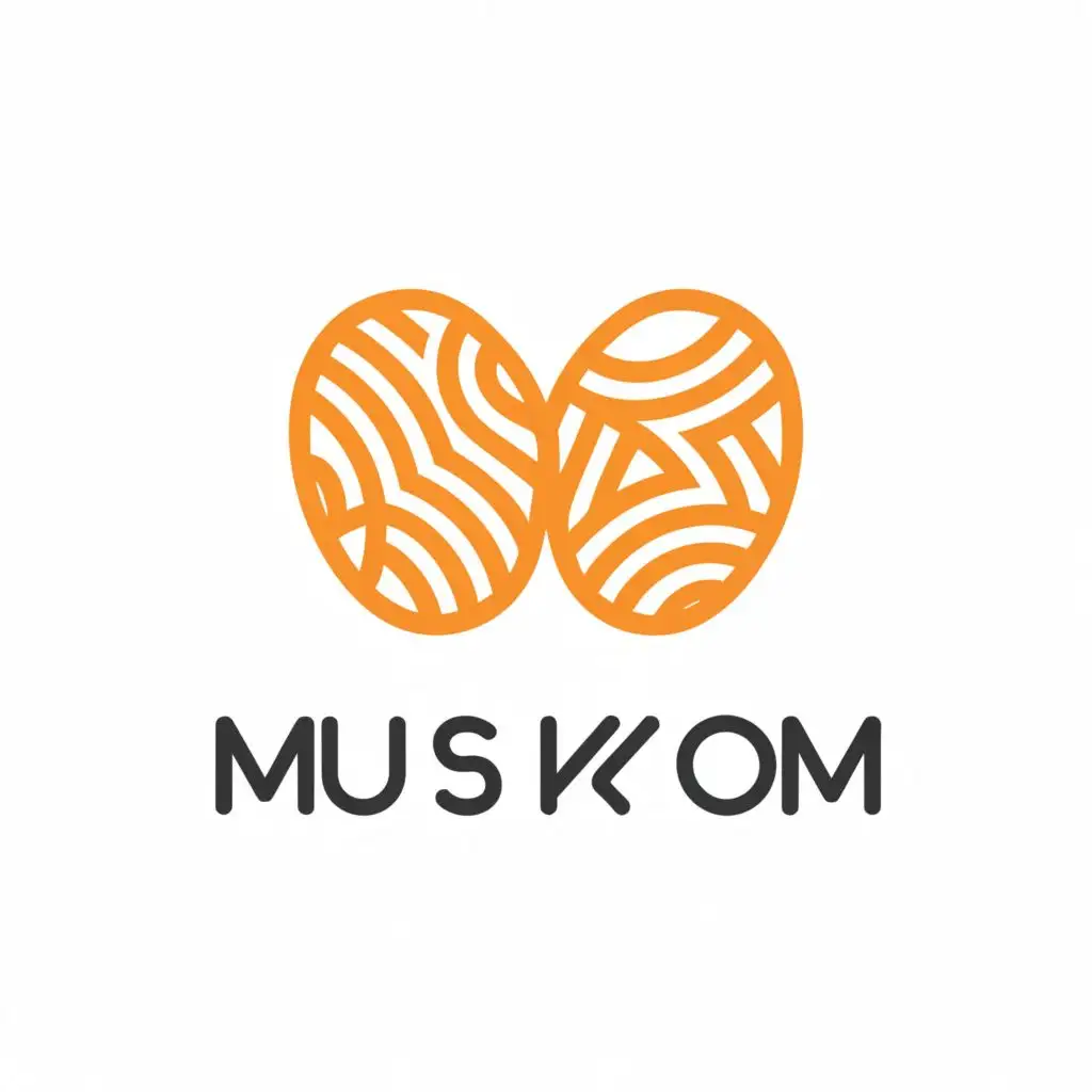a logo design,with the text "muskom", main symbol:salted eggs
,complex,be used in Events industry,clear background