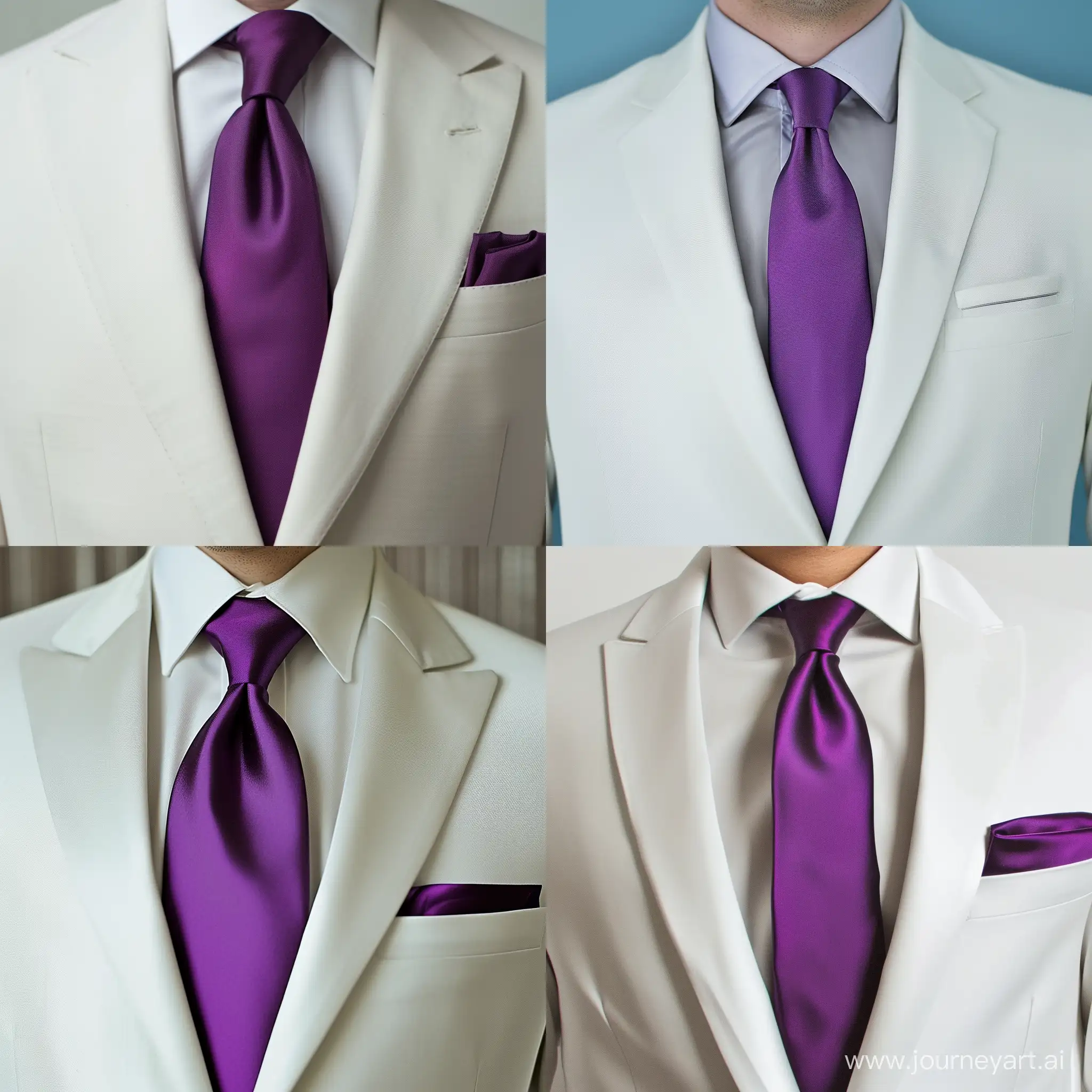 Elegant-Emblem-White-Suit-with-Purple-Tie-Fashion-Photography