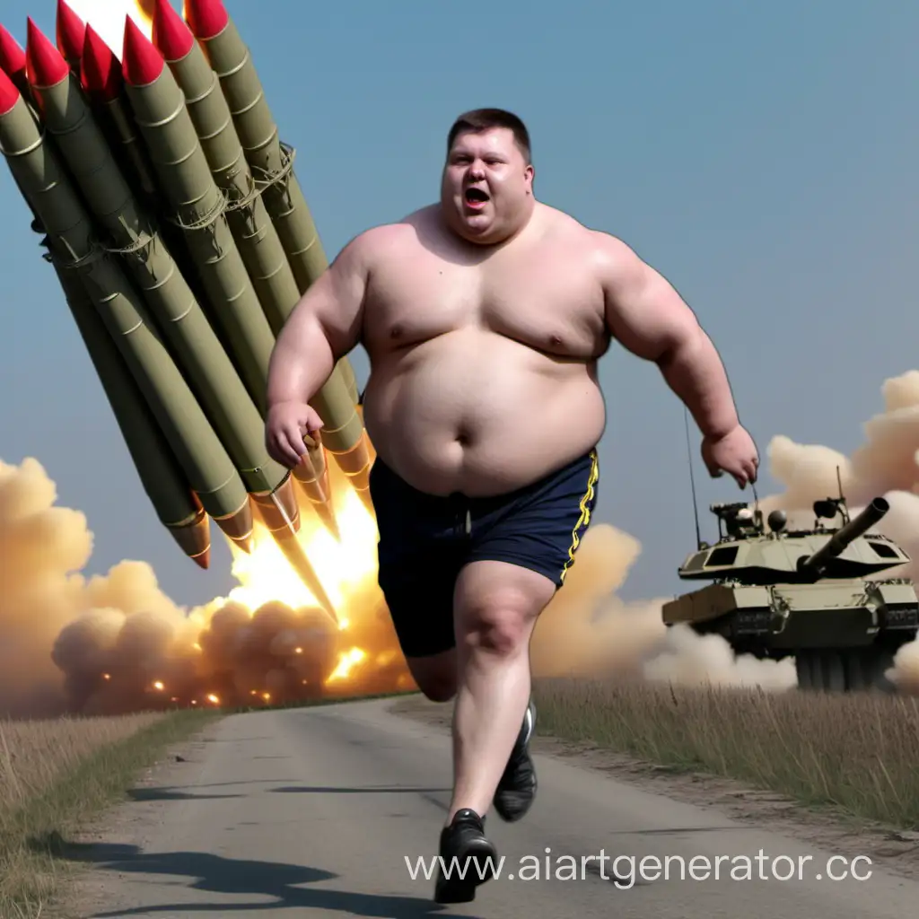 ОЧЕНЬ жирный патриот - Украинец на войне с микрофон HyperX убегает от балистических ракет вместе 