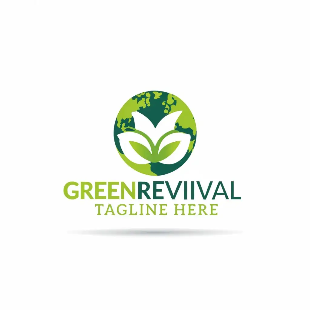 a logo design,with the text "green revival", main symbol:earth and leaves,Moderate,be used in Nonprofit industry,clear background