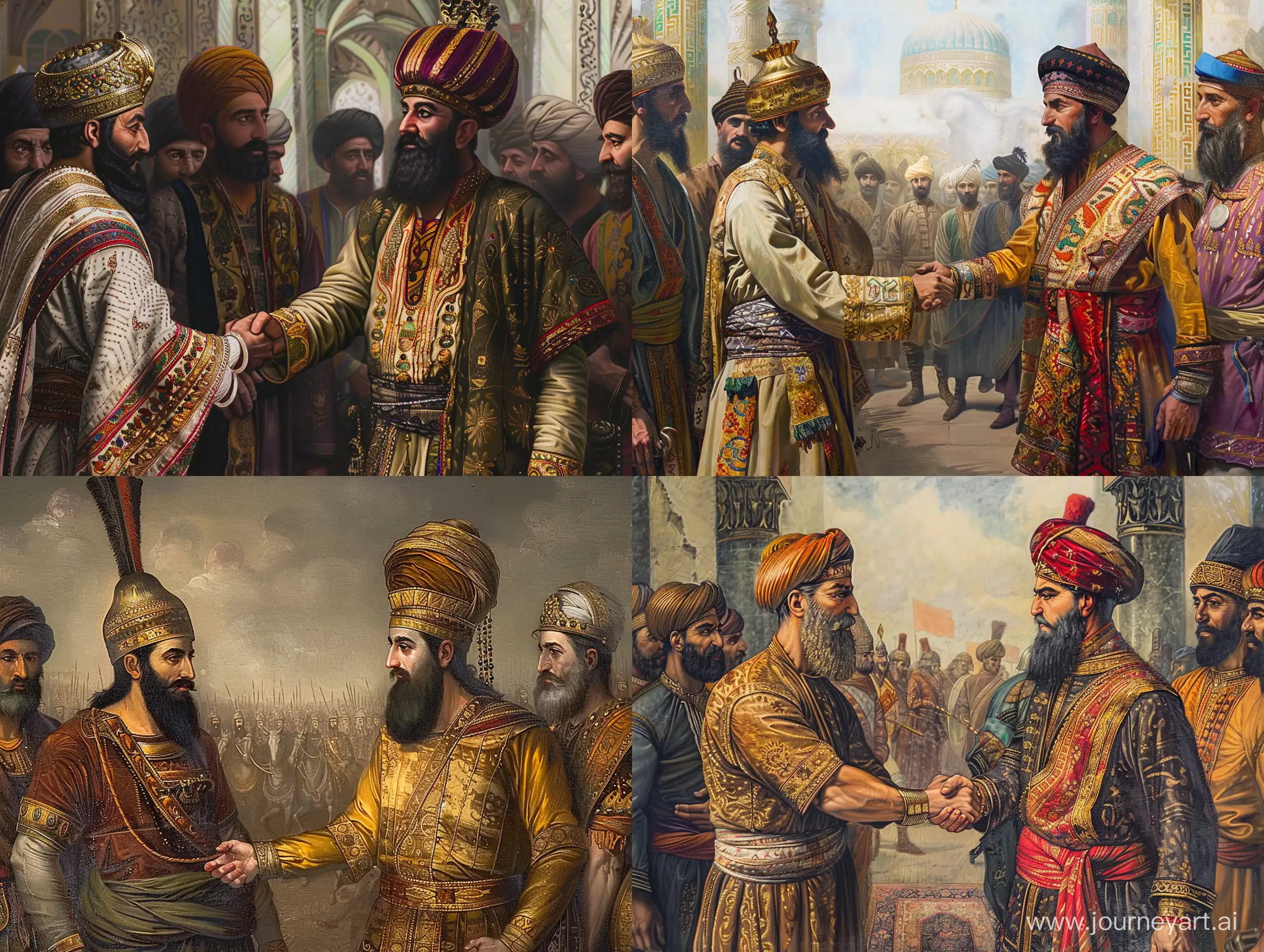  Cyrus the Great shaking hands with Nader Shah Afshar, q2