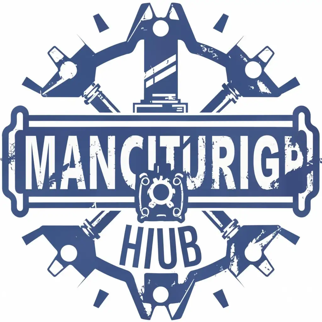 logo, CNC Machining, with the text "Manufacturing Hub", typography