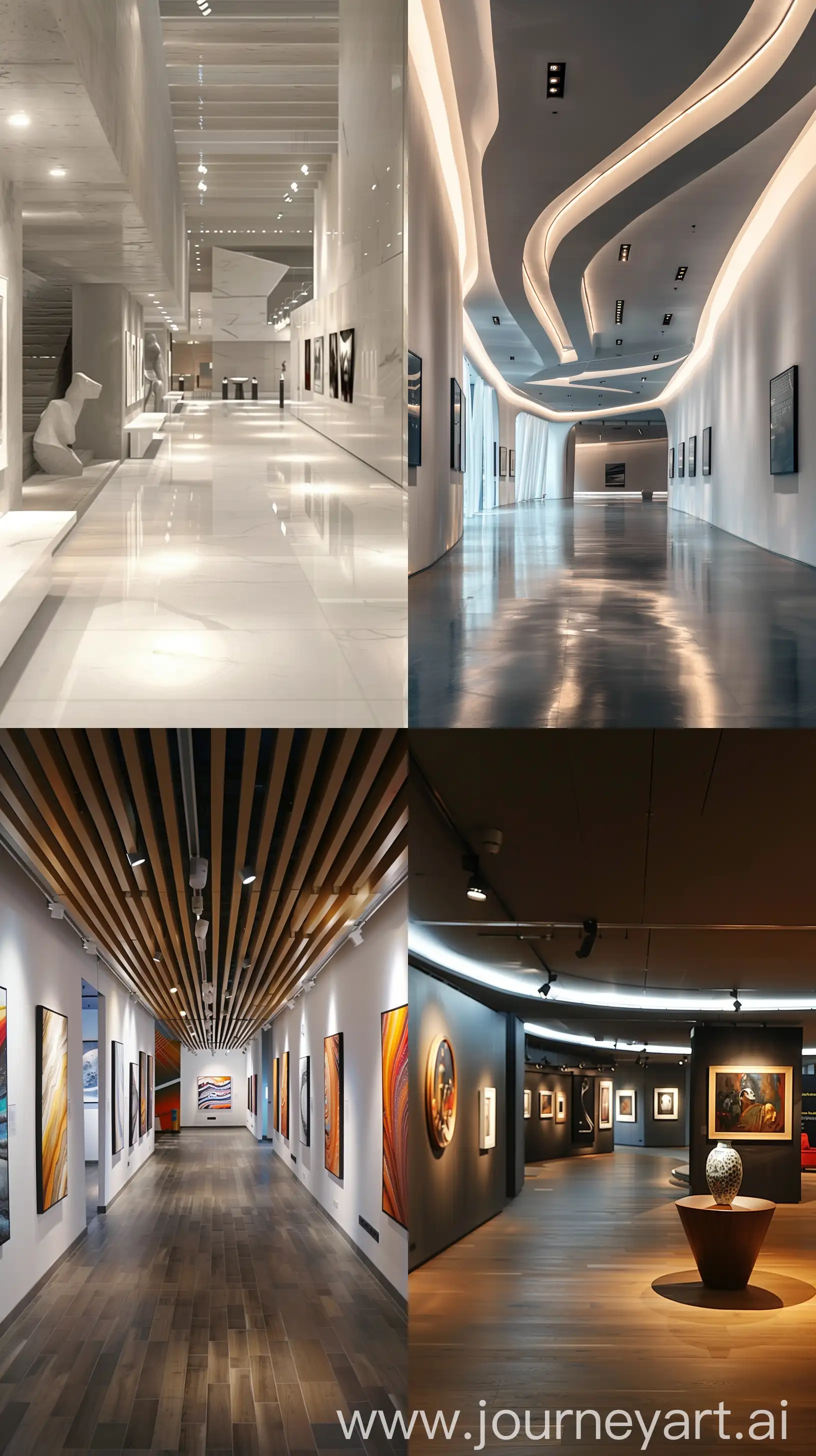 a modern hall of exhibition art --ar 9:16