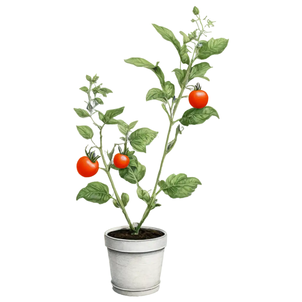 tomato plant in drawing