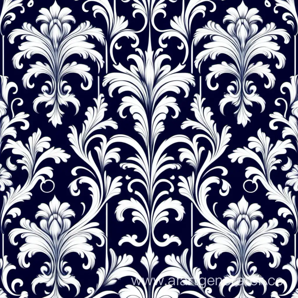 Elegant-Baroque-Floral-Pattern-in-White-and-Dark-Blue