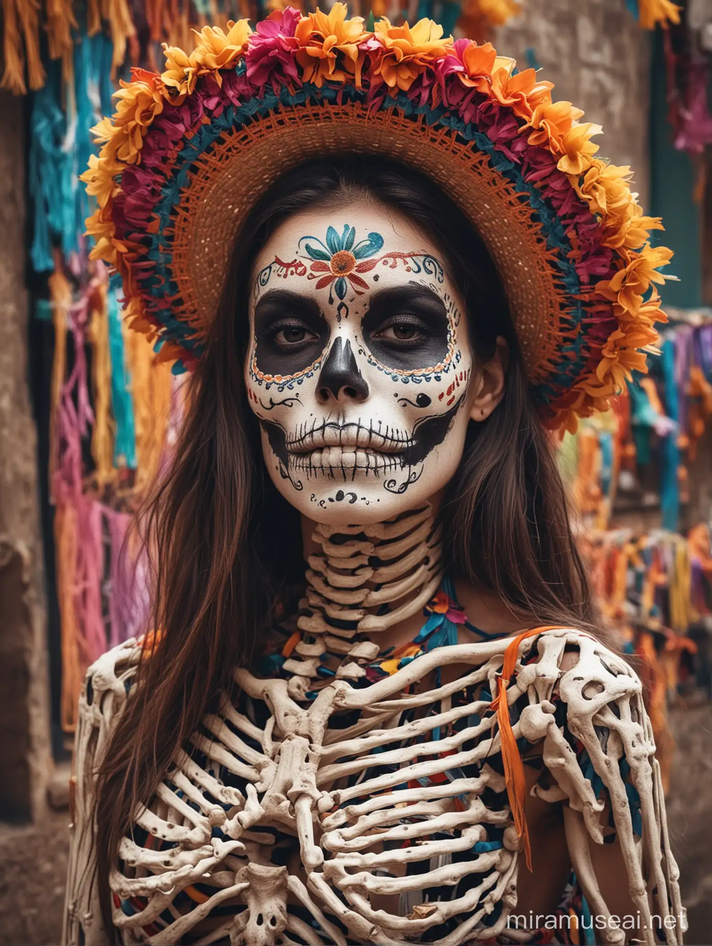 Colorful Skeleton Party in Mexico