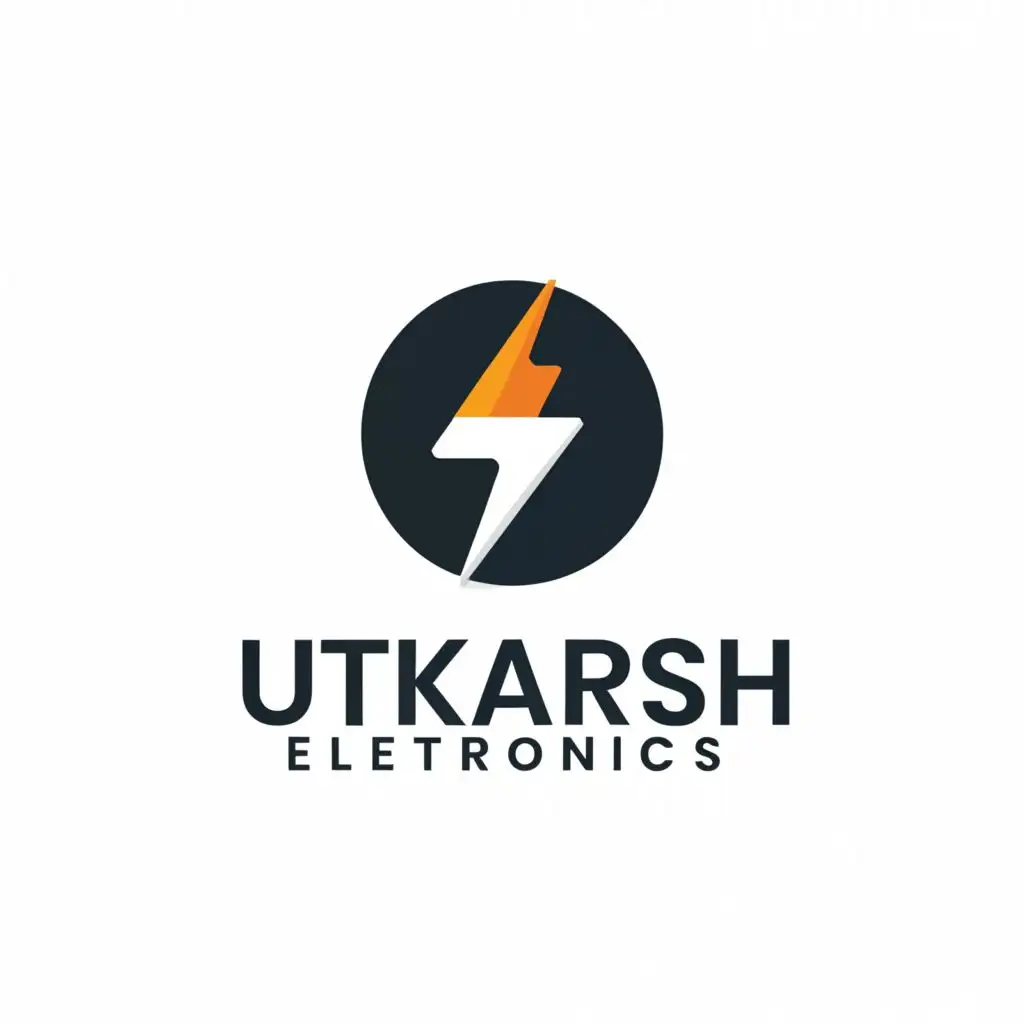 a logo design,with the text "Utkarsh Electronics", main symbol:bolt,Moderate,clear background